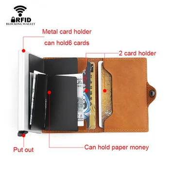 Anti Rfid Afaceri Deținător al Cardului Bancar Subțire de identitate al Titularului Cardului de Credit Aluminiu Pop-Up Portofel card de credit Pungă de Protecție minimalist