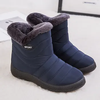 Iarna cizme glezna 2021 moda cizme impermeabile de iarnă pantofi femei casual lightweight zip cald blana de pluș pentru femei cizme pentru femei