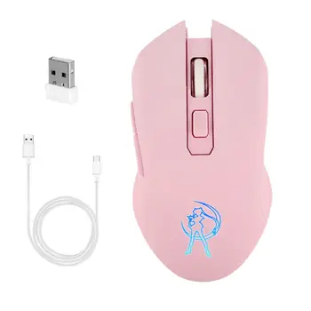 Roz Tăcut LED Optic Joc Soareci 1600DPI 2.4 G Mouse fără Fir USB pentru PC, Laptop Dropshipping