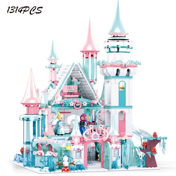 Disney Magazin Alimentar Congelat Film Elsa Magic Castel de Gheață fete Blocuri Caramizi Jucarii Princess Castle Fete Prieteni