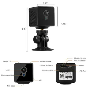 WIFI Mini aparat de Fotografiat aparat de Fotografiat Mic Wireless HD 1080P Camera Built-in baterie cu Detectare a Mișcării Viziune de Noapte Pentru iPhone/Android