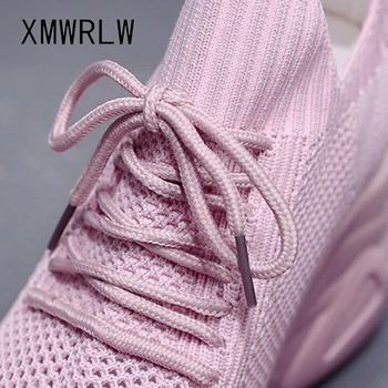 XMWRLW Ascunse Toc Pantofi pentru Femei 2020 Primavara-Vara Alb Negru Adidasi Pentru Femei Tocuri inalte Vulcanizat Pantofi de sex Feminin Adidași