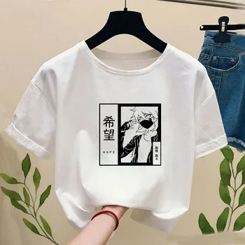 Janpan Anime Kokichi Oma T-shirt de Imprimare de Moda pentru Femei Adevăr și minciună Joc Amuzant Graphic Tee Camasa Casual cu Maneci Scurte Topuri