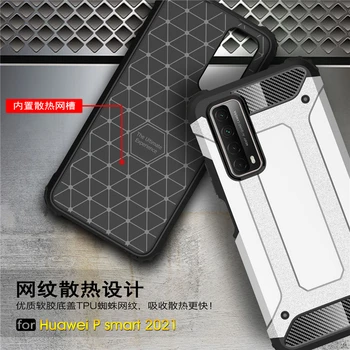 Pentru Huawei P Inteligente 2021 Caz Greu PC-ul Tare Armura de Cauciuc Cauciuc Armura Caz Pentru Huawei P Inteligente 2020 P Inteligente 2019 P Inteligente Z