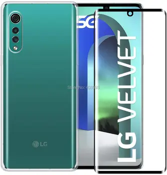 Pentru LG Catifea 5G Caz Pentru LG Catifea 5G de Lux Moale TPU Caz Telefon Cu sticla Temperata Pentru LG Catifea 5G