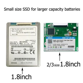Noul SSD de 32GB 64GB 128G 256G 512G 1TB Pentru Ipod classic 7Gen 160GB Ipod video 5 Înlocui MK3008GAH MK8010GAH MK1634GAL Ipod HDD