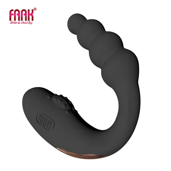 FAAK Formă de U dublu cap agitare vibrator din silicon margele butt plug cuplu jucarii sexuale sex masculin, prostata pentru masaj stimuleaza clitorisul