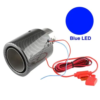 LED-uri auto Toba de Eșapament Sfat Țeavă Rosu/Albastru Lumină în Flăcări Drept Masina Modificata Priză Unică Țeavă de Eșapament Coada Gât Universal