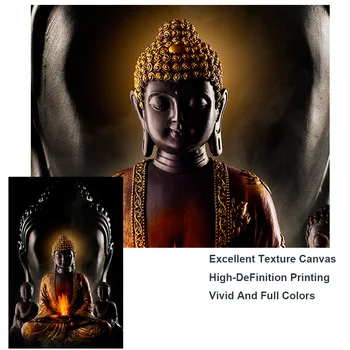 Rezumat Aur Buddha Arta De Perete, Tablouri Canvas Moderne Buddha Panza Printuri De Arta Imagini De Artă Budismul Postere De Perete Decor Cuadros