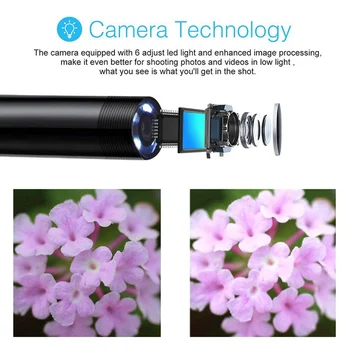 TIP C USB Mini Camera Endoscop 5.5 mm 2m 1m Flexibil Greu de Cablu Șarpe Puncte de Inspecție Camera pentru Android Smartphone PC