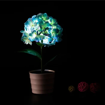 2017 Nouă energie Solară Lumină LED Floare Hortensie Lampa pentru Curte, Gradina Calea Mod Peisaj Decorativ Noapte Ghivece cu Lămpi