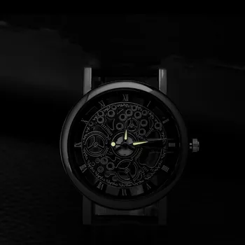 Relogio Masculino 2020 Moda Bărbați Ceasuri de Lux Gol Mecanica-forma de Aur din Piele Trupa Cuarț Analogice Încheietura Ceas