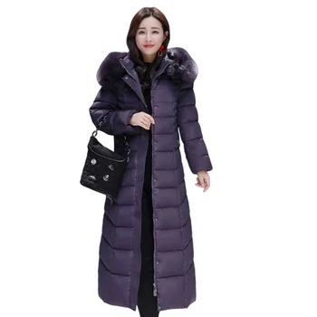 Noul hanorac jacheta femei jachete de iarnă super mari dimensiuni 7XL gros cald guler de blană haină lungă femei palton femei jachete P33