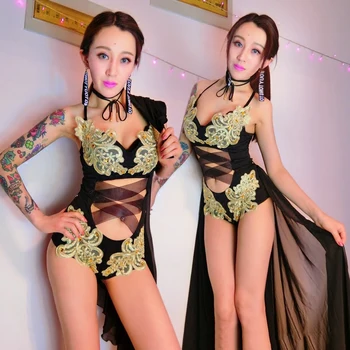 2019 Jazz, Dans, Costume Sexy, Costume Pentru Femeie Bar DJ Club de noapte DS Pol de Dans Îmbrăcăminte Hip Hop Street Dance DQS1324