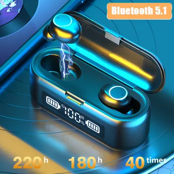 9D Anulare a Zgomotului Căști 5.1 setul cu Cască Bluetooth Căști fără Fir de Control Tactil bluetooth Căști Sport rezistent la apa Cască