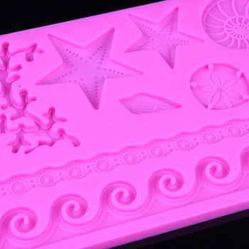 Noi Sosesc Silicon 3D DIY Lume Subacvatică Conch Shell Mould Val Stele Fondant Cake Decoration Relief Mucegai