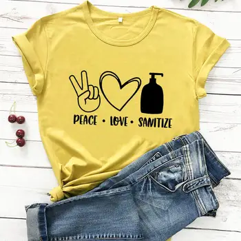 Pace, Dragoste tricou Distanțare Socială Tricouri Carantină T Shirt New Sosire în 2020, bumbac Amuzant Tricou Stai Acasa Camasa