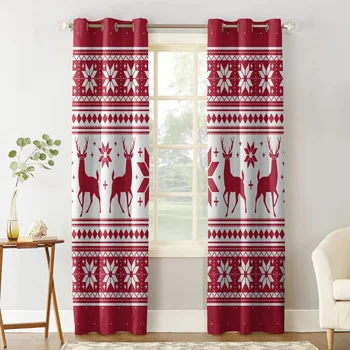 Ren de crăciun Fulg de nea Textura de Perdele Fereastră Decor Dormitor Bucatarie draperii Perdele pentru Camera de zi
