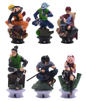 6pcs/mult Anime-ul Naruto Figura Seturi Obito, Kakashi, Sasuke, Minato Madara Hashirama Hoshigaki PVC Acțiune de Desene animate Model Jucarii copii