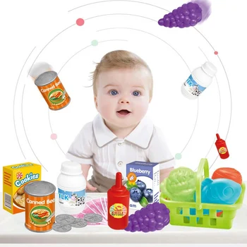 22buc Copii Pretinde Joaca Supermarket marcat Set Legume inghetata Cărucior de Cumpărături Alimente Magazin Jucarii pentru copii