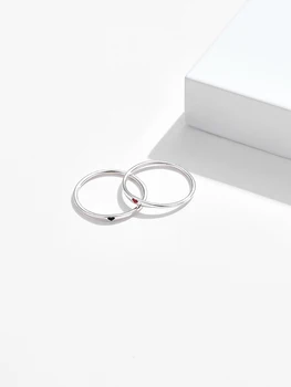 PFHOO Argint 925 Cerc Romantice de Nunta Inele de Logodna Pentru Femei Simple Inima Grava Deget Inel Argint Bijuterii