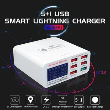 Încărcare rapidă QC 3.0 Inteligent Porni Automat Protectie LCD Display Digital Dinamice în timp Real Lightning USB Încărcător