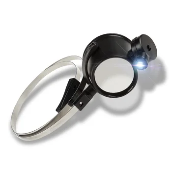 Mână Liberă 15X Poartă cu Lupă de Sticlă Iluminate cu LED Bandă Lentile Optice Lupă Ceasornicar Bijutier Lupa pentru locuri de Muncă Mici