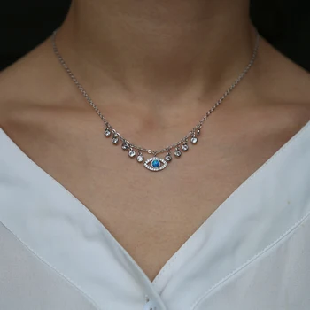 Moda opal Colier Pentru Femei, de Calitate Superioară culoare Argintie Feminino cel Mai bun Prieten de sex Feminin Cravată Colier Statement