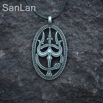 SanLan Brand 12buc trishula și ouroboros colier tridentul lui shiva și șarpe pandantiv coliere sanlan