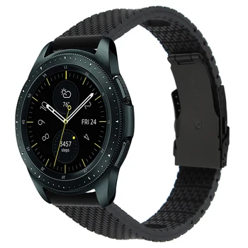 Eliberare rapidă Silicon Curea 20mm 22mm pentru Samsung Galaxy Watch 42mm 46mm / Active 2 40mm 44mm Oțel Incuietoare Banda Curea de Cauciuc