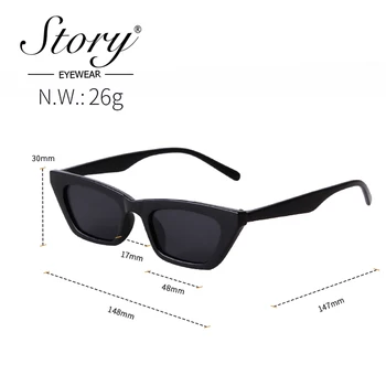 Poveste de Epocă Pisica Portocalie Ochi ochelari de Soare Femei 2020 Brand Designer de Moda Mic Pătrat Ochelari de Soare Gafas De Sol Mujer S77110H
