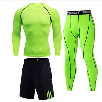 2020 Lenjerie de corp Termice Lung Johns Set Bărbați Ciclism Tricou de Compresie Camasi cu Maneci Lungi de Iarnă Termică Tr Set haine