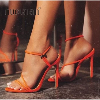 2019 Vara Femei Pantofi Glezna Curea Cross-legat Femei Sandale 11cm Tocuri inalte Sexy cereale Dantela-Up Sandale Pantofi de Înaltă Calitate, Femeie