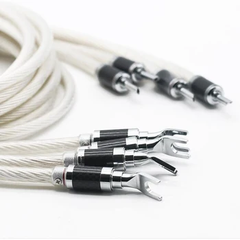 Hi-End 7NOCC Argint Placat cu difuzoare HIFI cablu de banane pentru a lucrurilor plug Sârmă Vorbitor pentru Audiofili și Sisteme HiFi