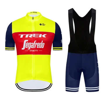 2020 TREK Ciclism Jersey Set Respirabil Pro Biciclete Jersey Bărbați Ciclism Imbracaminte Salopete pantaloni Scurți, Costume de Biciclete Purta Tricouri