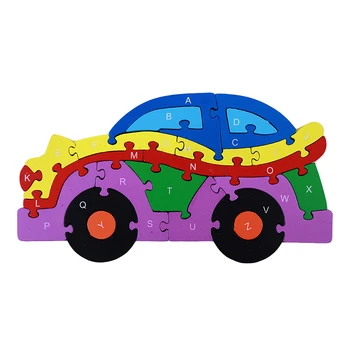 Litere si Cifre din Lemn de Învățământ Puzzle Jucării Pentru Copii din Lemn Materiale de Puzzle Tren Vehicul Jucărie Copii Cadou de Crăciun