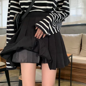 Fuste Femei Plisată Solid Simplu Talie Mare coreeană Stil Chic Casual Streetwear Elevii de Toate-meci de Femei de zi cu Zi Agrement Confort