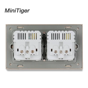 Minitiger 2 Banda Rusia Spania UE Priză Standard de Perete Cu 4 Portul de Încărcare USB Ascunse Moale Indicator LED Panou de Sticlă Cristal
