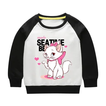 2-10Y Marie pisicile aristocrate Pisica pentru Copii pulover 2019 toamna haine pentru copii de desene animate pisica imprimare tricou copil casual bumbac copilului