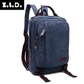 Z. L. D. Epocă panza rucsac de moda de înaltă calitate, geanta de laptop bărbați și femei geanta de voiaj mare capacitate rezistent la uzura rucsac