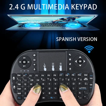 I8 Versiunea spaniolă rusă franceză Versiunea 2.4 GHz Wireless Keyboard Mouse-ul de Aer Teclado Touchpad-ul Portabil pentru Android TV BOX PC-ul