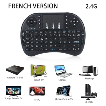 I8 Versiunea spaniolă rusă franceză Versiunea 2.4 GHz Wireless Keyboard Mouse-ul de Aer Teclado Touchpad-ul Portabil pentru Android TV BOX PC-ul