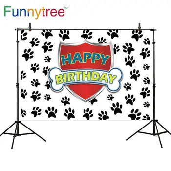 Funnytree Personalizat Fundal Tapet Câine Roz 1 Fata de Aniversare pentru Copii cu Imagini de Fundal de Partid Fotografie Photophone Decor
