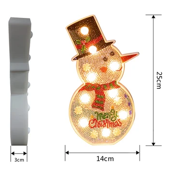 AZQSD Diamant Pictura Crăciun Serie Lampă cu LED-uri Handmade Cadou Pentru Copii Home Decor Mozaic om de Zăpadă DIY