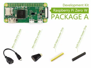Raspberry Pi Zero W Pachetul de Bază Kit de Dezvoltare Mini-HDMI la HDMI Adaptor Micro USB OTG Cablu și 2x20-pin pinheader benzi