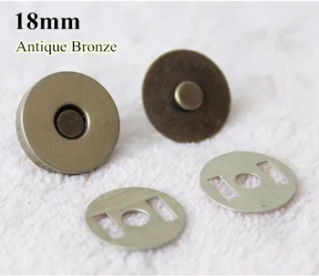 14/18mm Magnet Butonul argint/bronz antic culoare metal voalat butonul pentru geantă de mână DIY accesorii transport gratuit 30sets