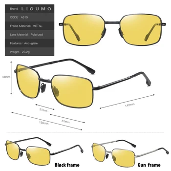 LIOUMO Pătrat ochelari de Soare Polarizat Barbati Zi de Viziune de Noapte în condiții de Siguranță de Conducere Fotocromatică Ochelari de Soare Femei Pliabil zonnebril heren