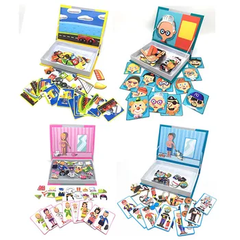 Tabla magnetica Puzzle Jocuri pentru Copii DIY Arta de Șevalet Animale Magnetice Puzzle-uri Educative Jucarii Copii Jucarii artizanale