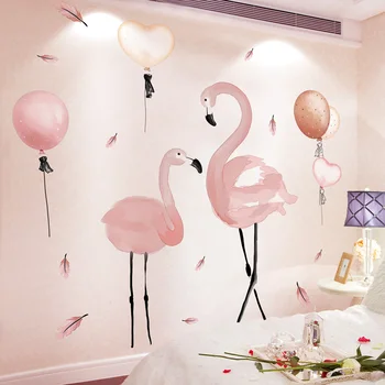 [SHIJUEHEZI] Flamingo Roz Animal Autocolante de Perete DIY Baloane Murală Decalcomanii pentru Casă Camere Copii Dormitor Copil Pepinieră Decor