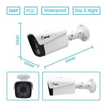 Portarul Portarul 8CH 3MP POE Kit H. 265 Sistem de Securitate CCTV cu 8pcs în aer liber rezistent la apa Camera IP de Supraveghere Video Alarmă P2P